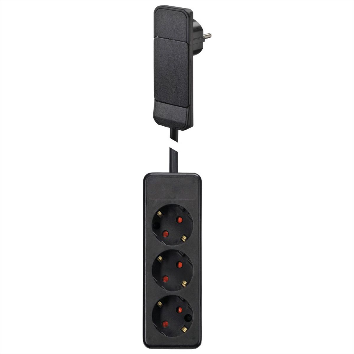 BACHMANN SmartPlug Flachstecker, mit 3x Schutzkontakt Steckdosenleiste, schwarz, 1,6 m