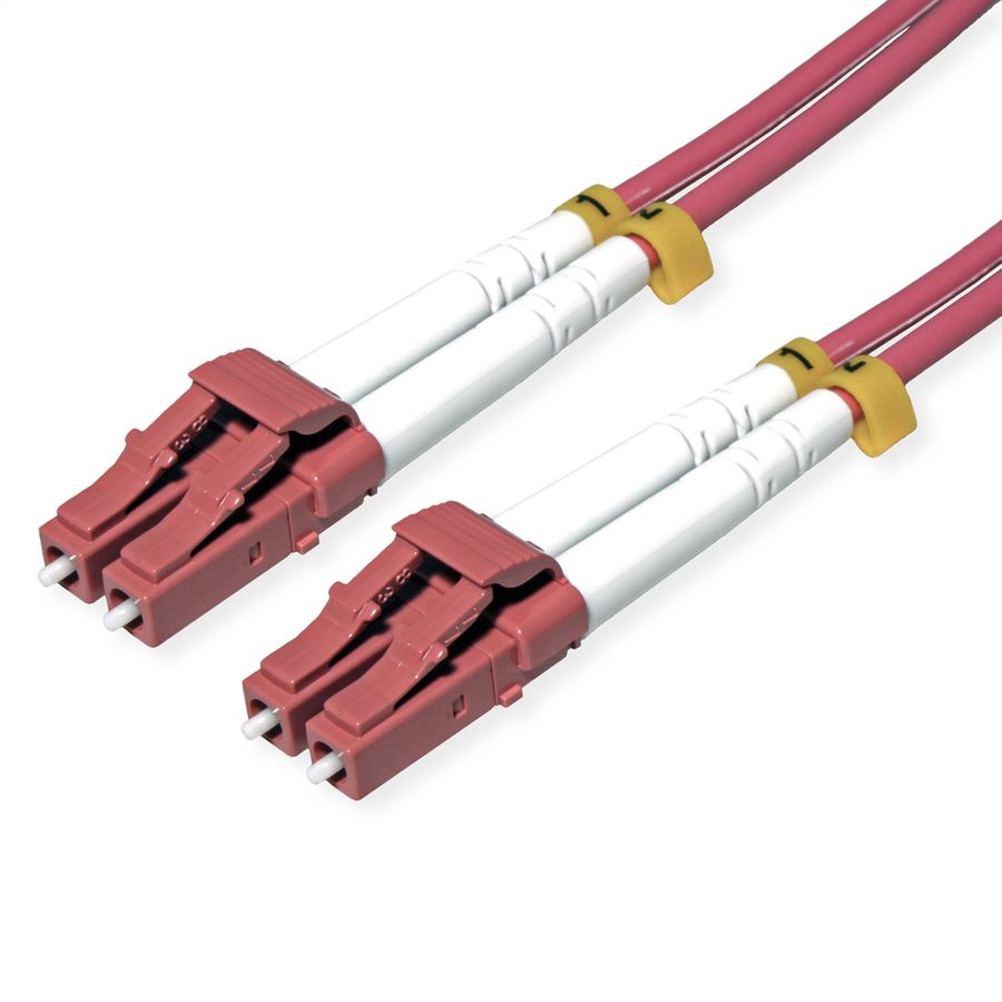 ROLINE LWL-Kabel 50/125µm OM4, LC/LC, stahlarmiert, LSOH, violett, 2 m