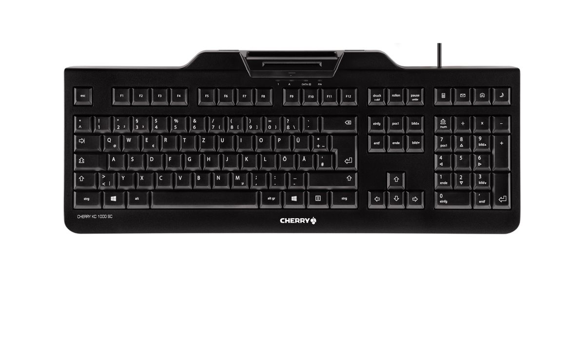 CHERRY KC 1000 SC USB QWERTY US Englisch Schwarz
