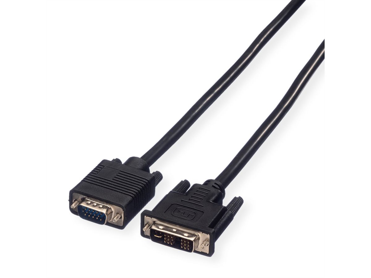 VALUE DVI-VGA Kabel, DVI (12+5) ST - VGA ST, 2 m