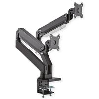 ROLINE LCD-Doppelarm, Tischmontage, Gasfeder, 2x 5 Gelenke, bis 35 Zoll, bis 2x 15 kg