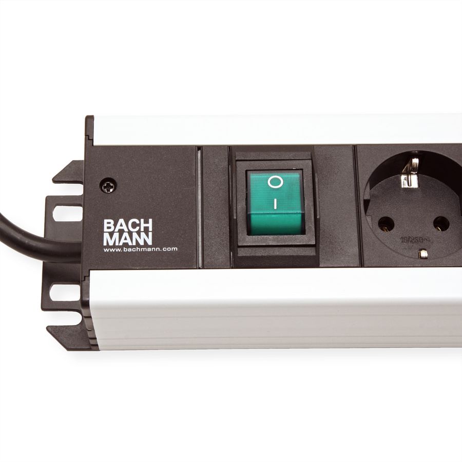 BACHMANN Handwerkerleiste 9x Schutzkontakt, Schalter, 2 m