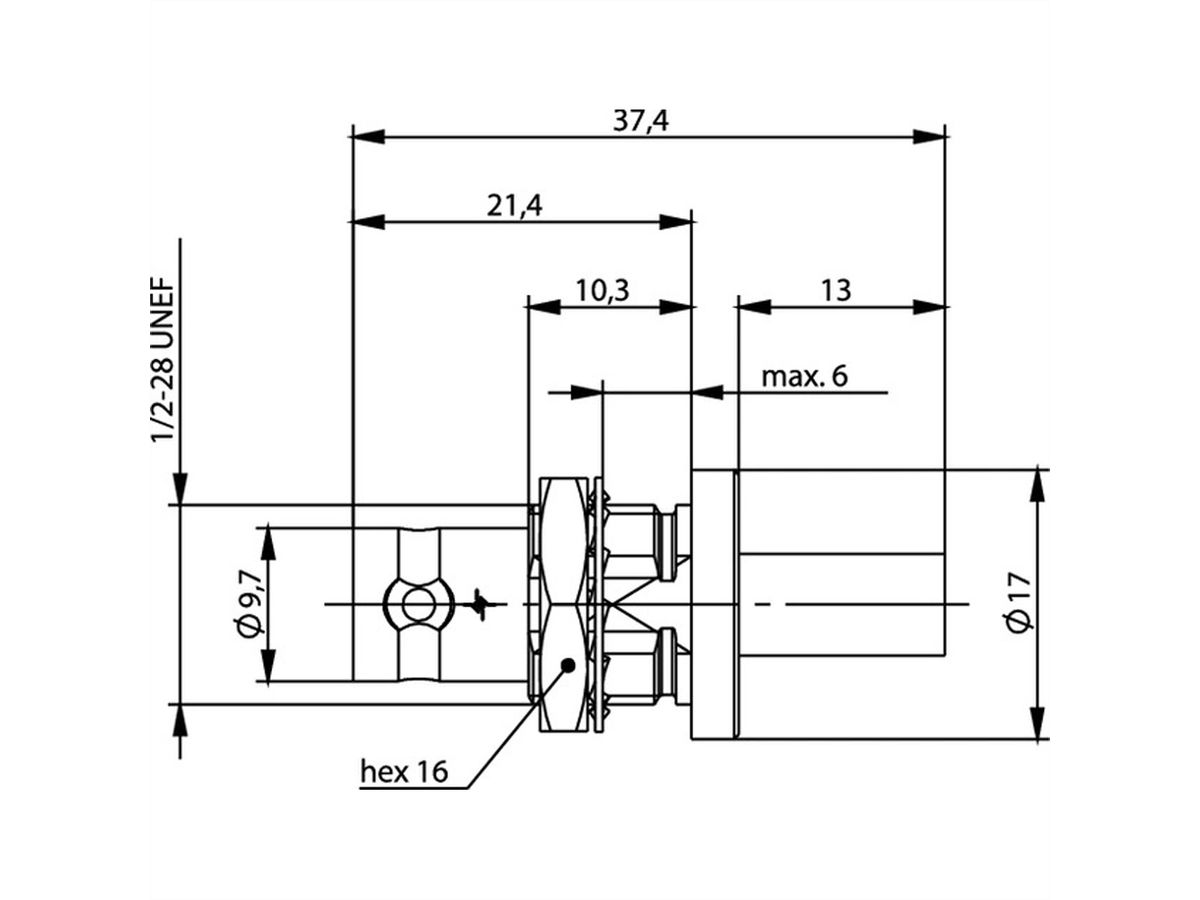 TELEGÄRTNER BNC-Kabeleinbaubuchse 75 Ohm für RG-59B/U isoliert