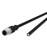 METZ CONNECT Sensor-/Aktorltg., M12-ST A-kodiert, gerade-freies Ende, ungeschirmt, 8polig, PUR, schwarz, 1 m
