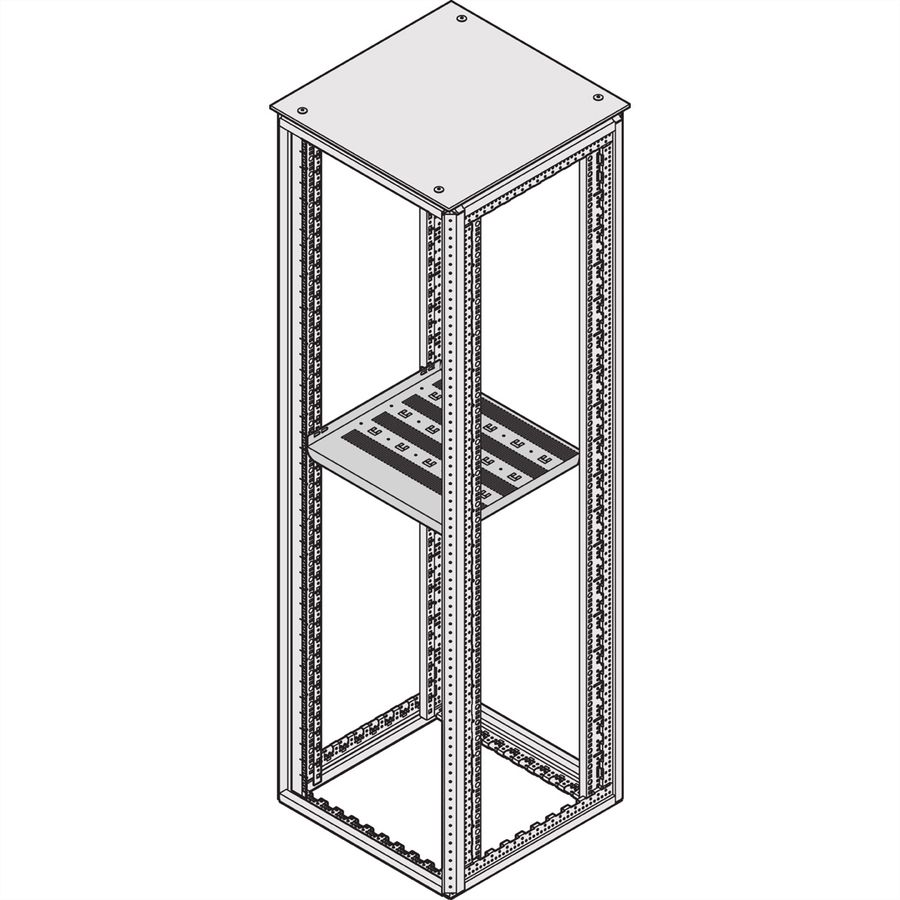 SCHROFF 19"-Fachboden stationär - 19"FACHB.STAT. 800T RAL7035