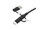 ROLINE USB 2.0 Kabel Typ C, ST/ST, mit Datenblockier-Adaptern Typ A+C, 1 m