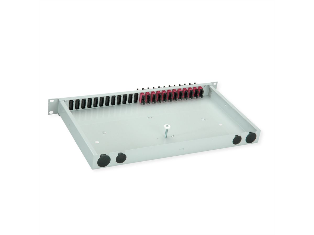 TELEGÄRTNER BASIS eco LWL-Panel mit Kupplungen, 12x SC Duplex, violett, OM4