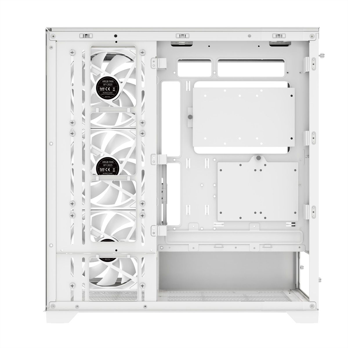 XILENCE Xilent Gleam X818.W.ARGB Gaming ATX PC-Gehäuse weiß, RGB ATX Midi Tower