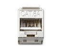 ROLINE Kat.6A (Class EA) Keystone, geschirmt, werkzeuglos, SLIM, extra kurz, silberfarben
