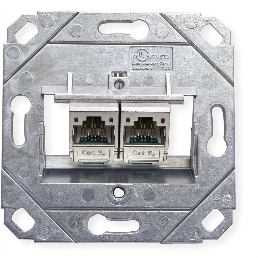METZ CONNECT Dose UP/2 reinweiss E-DAT Modul 2 Ports, Cat.6 (Class E)