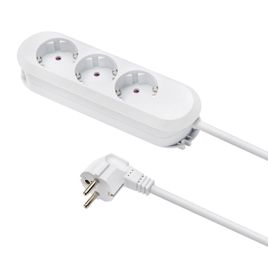 BACHMANN SMART Steckdosenleiste 3x Schutzkontakt, genietet, weiß, 5 m