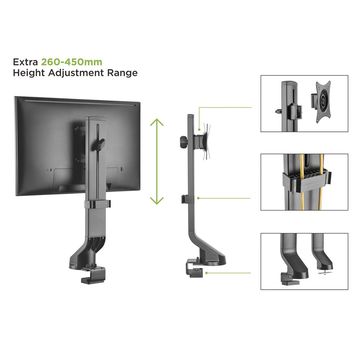 VALUE LCD-Monitorhalterung, geringer Platzbedarf, 17-32 Zoll, bis 8 kg