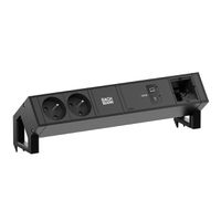 BACHMANN DESK2 2xUTE 1xUSB C/C 100W, 1xCM L=0,2m RAL9005