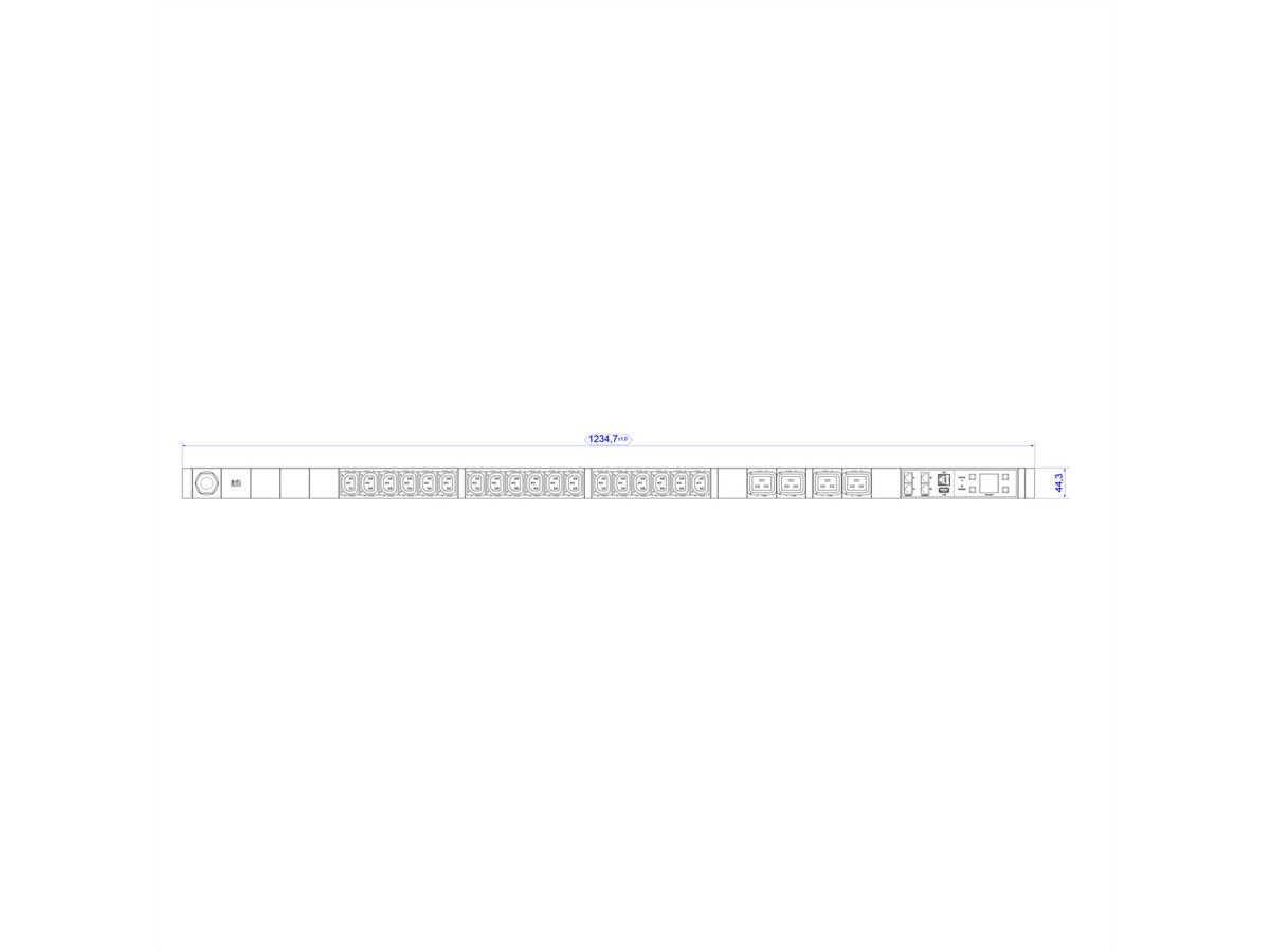 BACHMANN BN7000 18xC13 4xC19, Mess.p.Ph. 3G2,5 CEE16A Lan Schalt.p.D.
