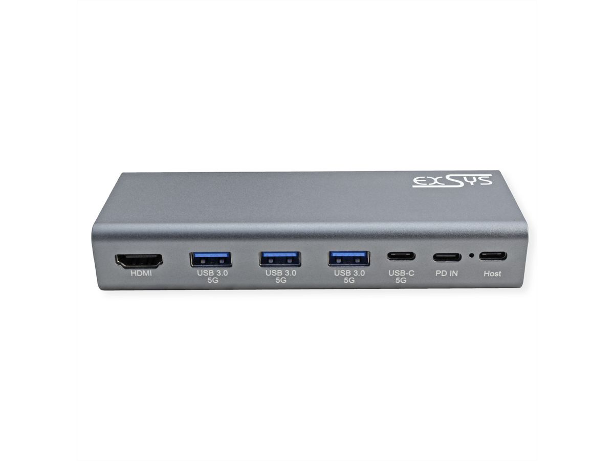 EXSYS EX-1224HM Laptopständer mit abnehmbarer 7 in 1 USB-C Dockingstation