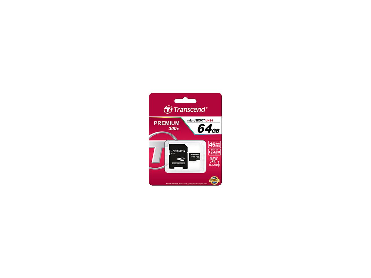 Transcend TS64GUSDXC10 Speicherkarte 64 GB MicroSDXC Klasse 10 UHS-I