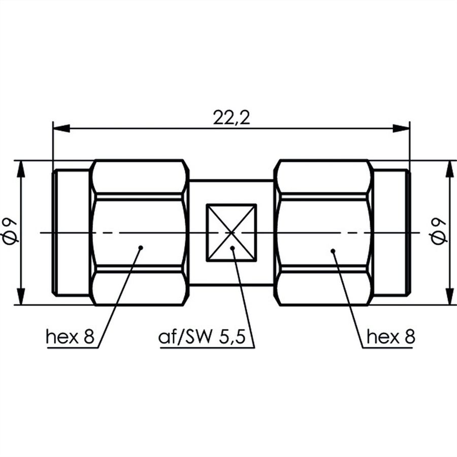 TELEGÄRTNER SMA-Verbinder, Stecker/ Stecker, vergoldet