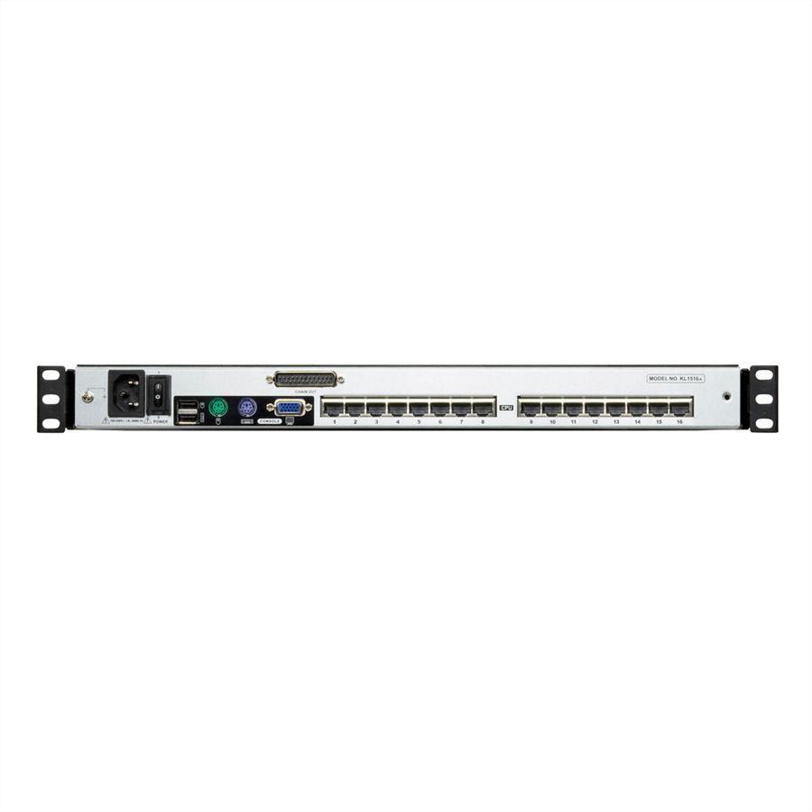 ATEN KL1508AM KVM-Switch, 43cm TFT, VGA, PS/2-USB über Kat 5, 8 Port, D, IT-Layout