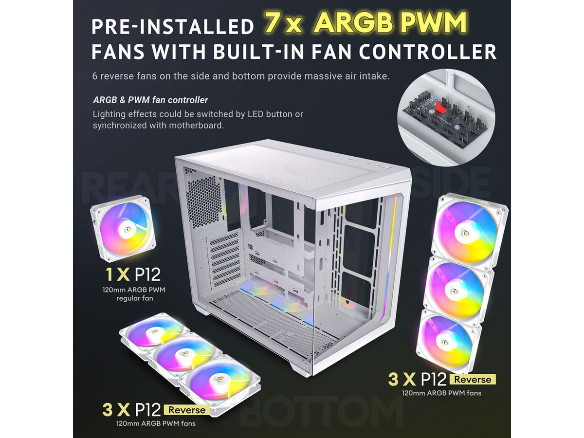 ANTEC Constellation C5 ARGB PC Gehäuse Midi Tower ATX, weiß