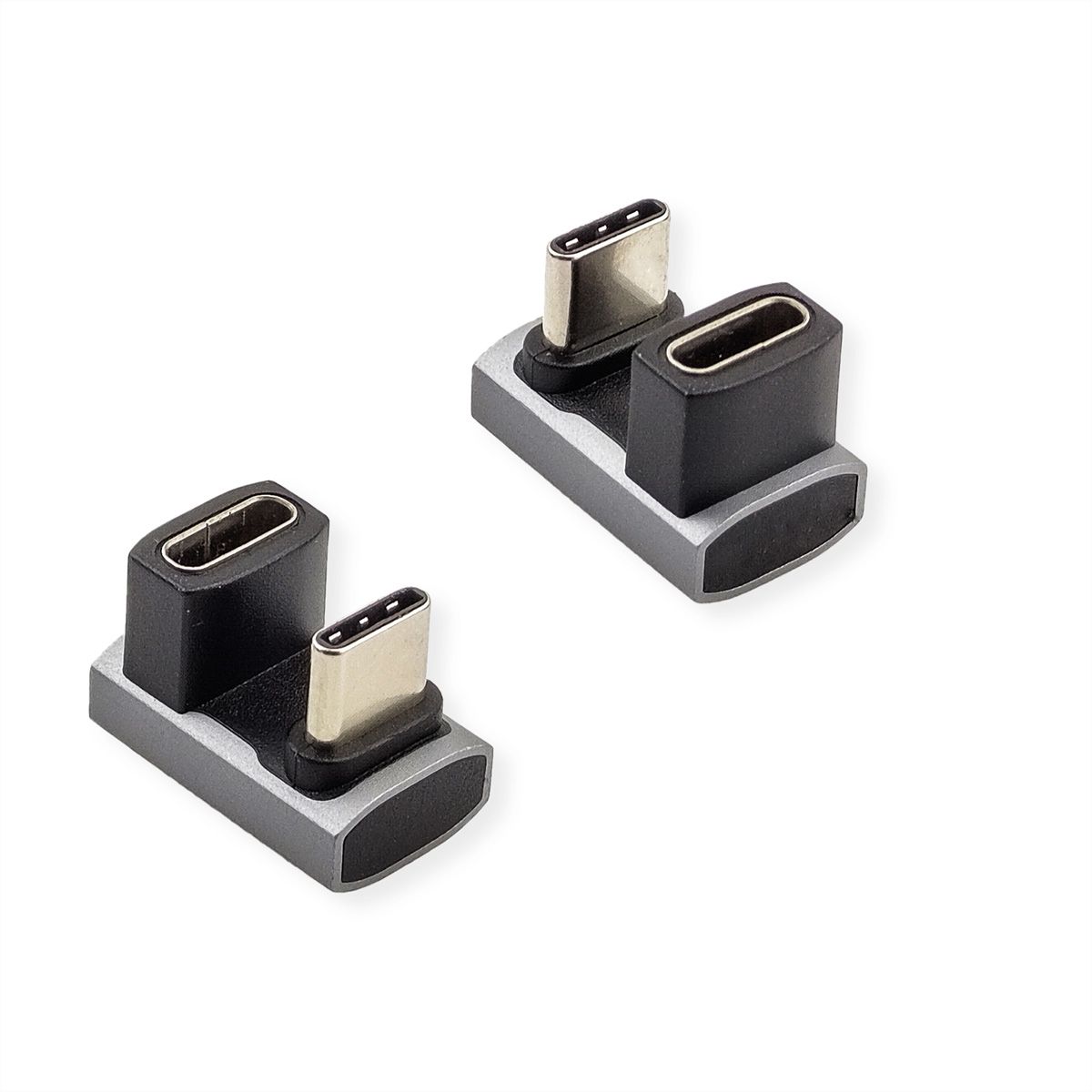 ROLINE USB4 Gen 3x2 Adapter Typ C ST/BU, Aluminium, 360°, breit, silberfarben