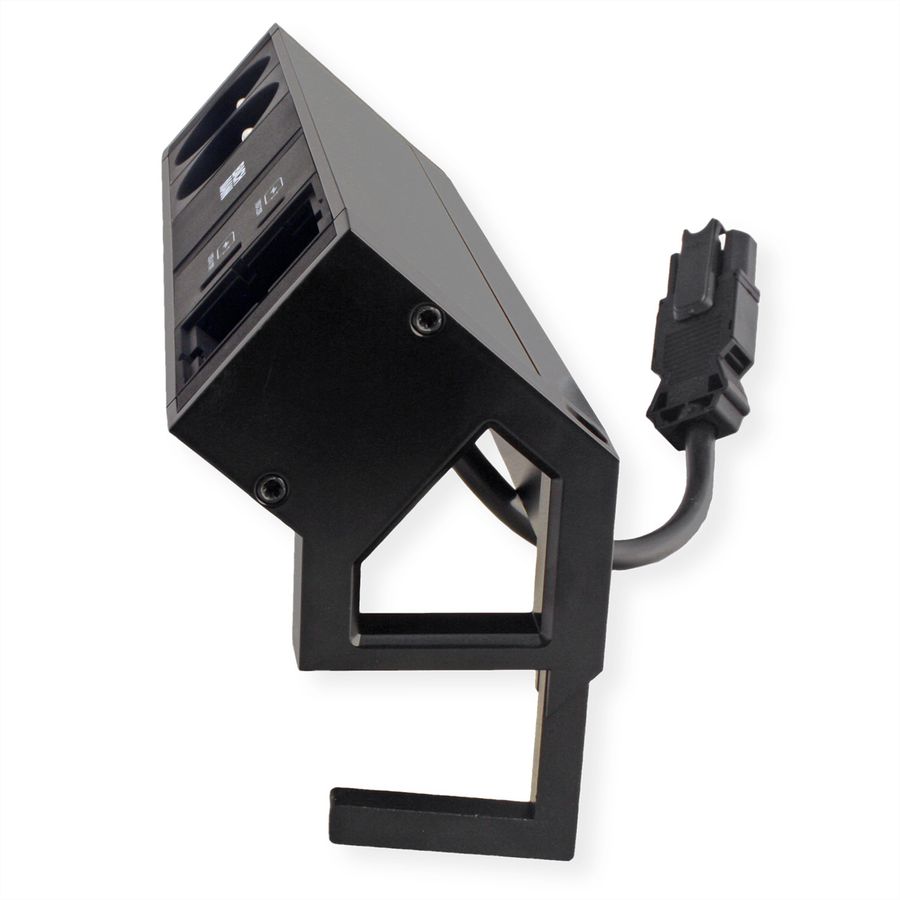 BACHMANN DESK2 2xUTE 1xUSB A/C 22W 1xCM 0,2m GST18 RAL9005
