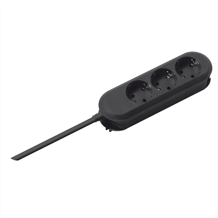 BACHMANN SMART Steckdosenleiste 3x Schutzkontakt, geschraubt, schwarz, 5 m