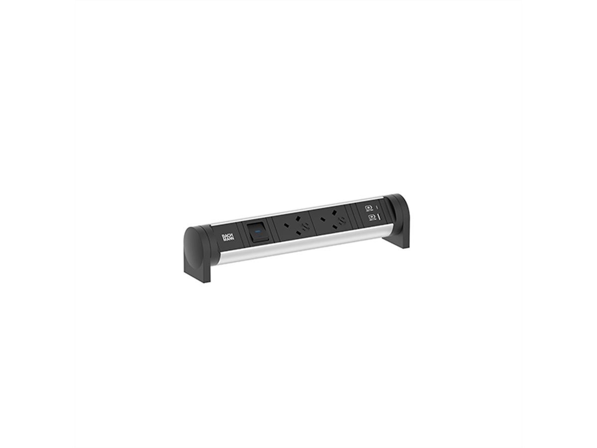 BACHMANN CYCLE Desk 2xUK 1xSchalter 1xUSB A/C 22W 0,2m GST18