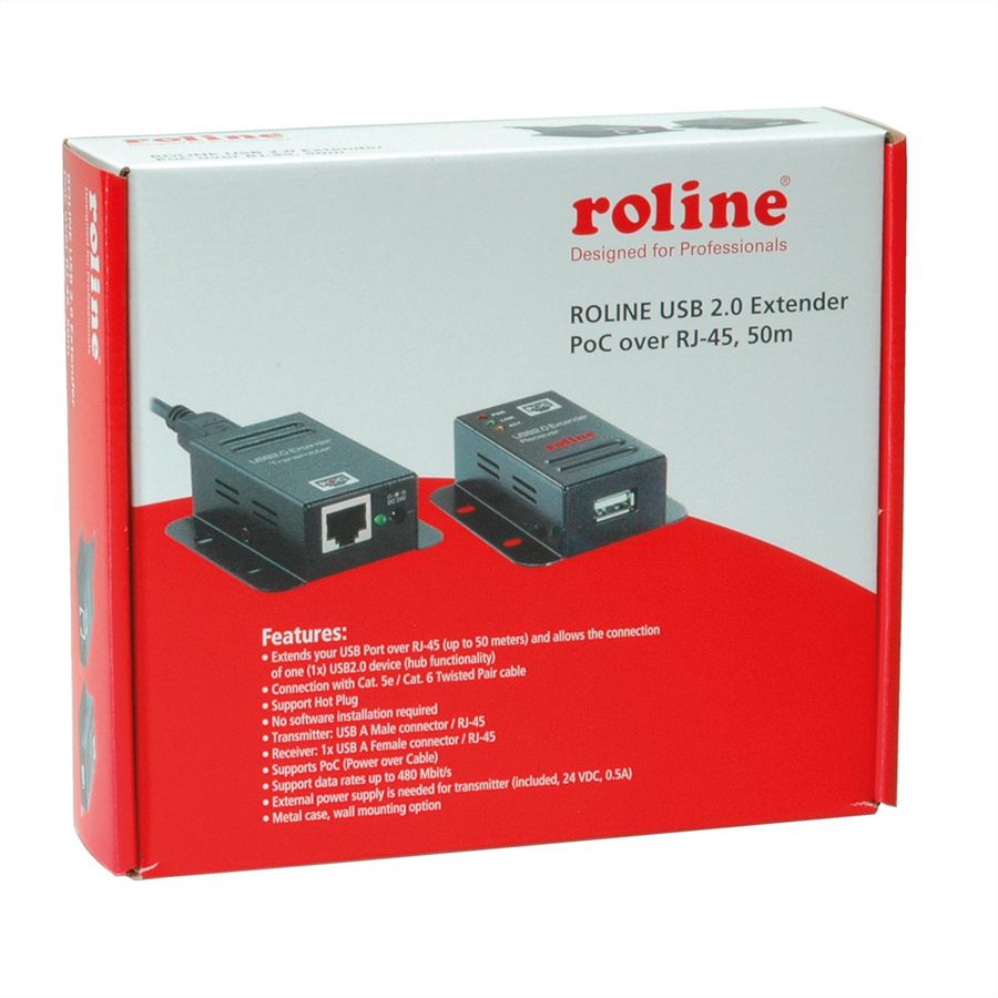 ROLINE USB 2.0 Verlängerung über RJ45, 1x USB, max. 50m