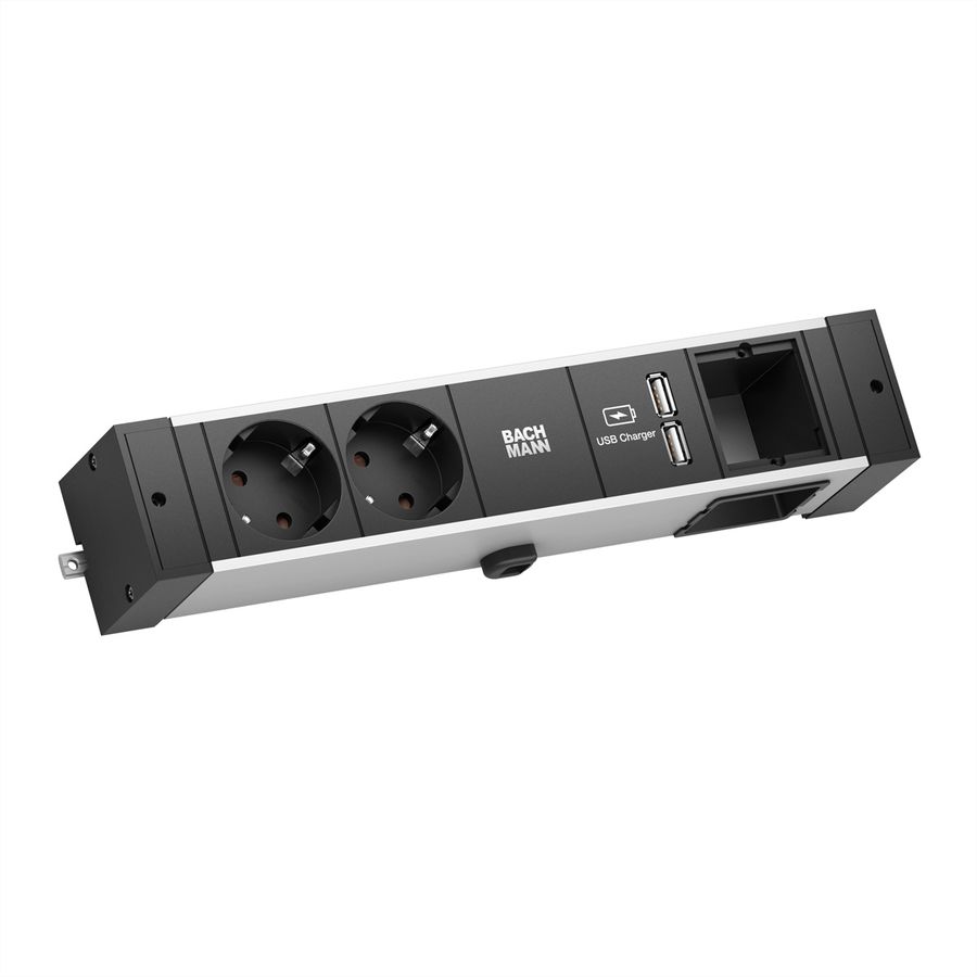 BACHMANN DESK RAIL 2x Schutzkontakt 1x USB Charger 1x ABD