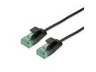 ROLINE RM UTP DataCenter Patchkabel Kat.6A (Class EA), slim, schwarz, 0,5 m