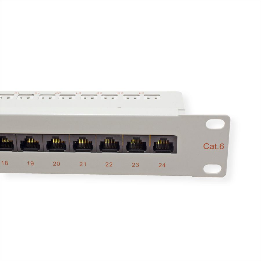 ROLINE Cat.6 (Class E) 19-Zoll-Patchpanel, 24P, ungeschirmt, grau