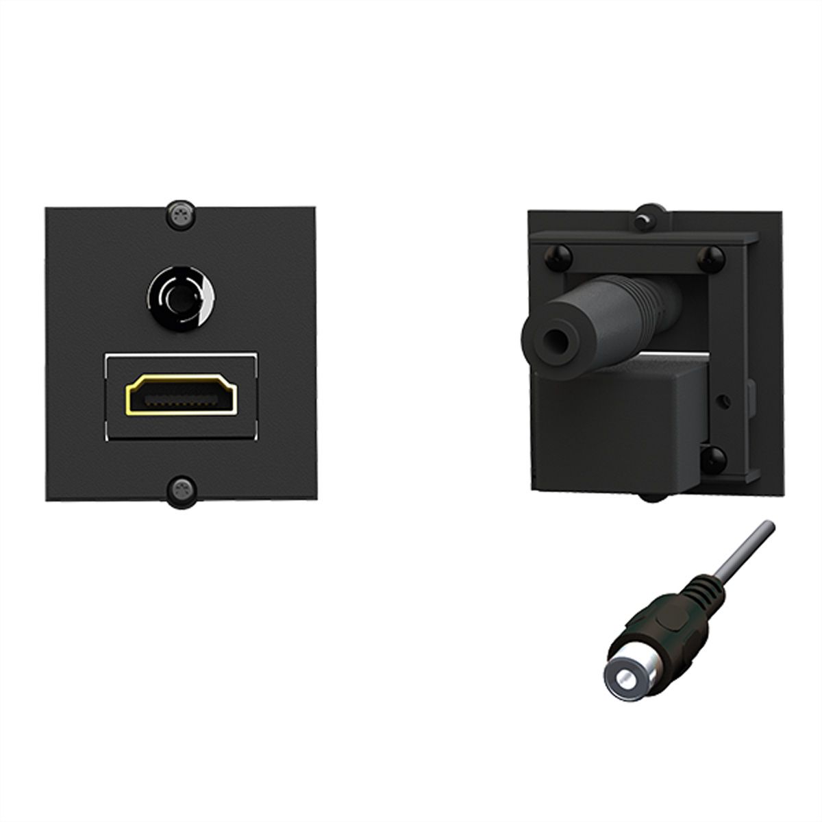 BACHMANN Rahmen 1xHDMI 90°+1xMiniklinke