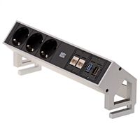BACHMANN DESK2 3x Schutzkontakt, 2x CAT6, 1x HDMI, 1x USB 3.0, Zuleitung GST18 0,2m, INOX