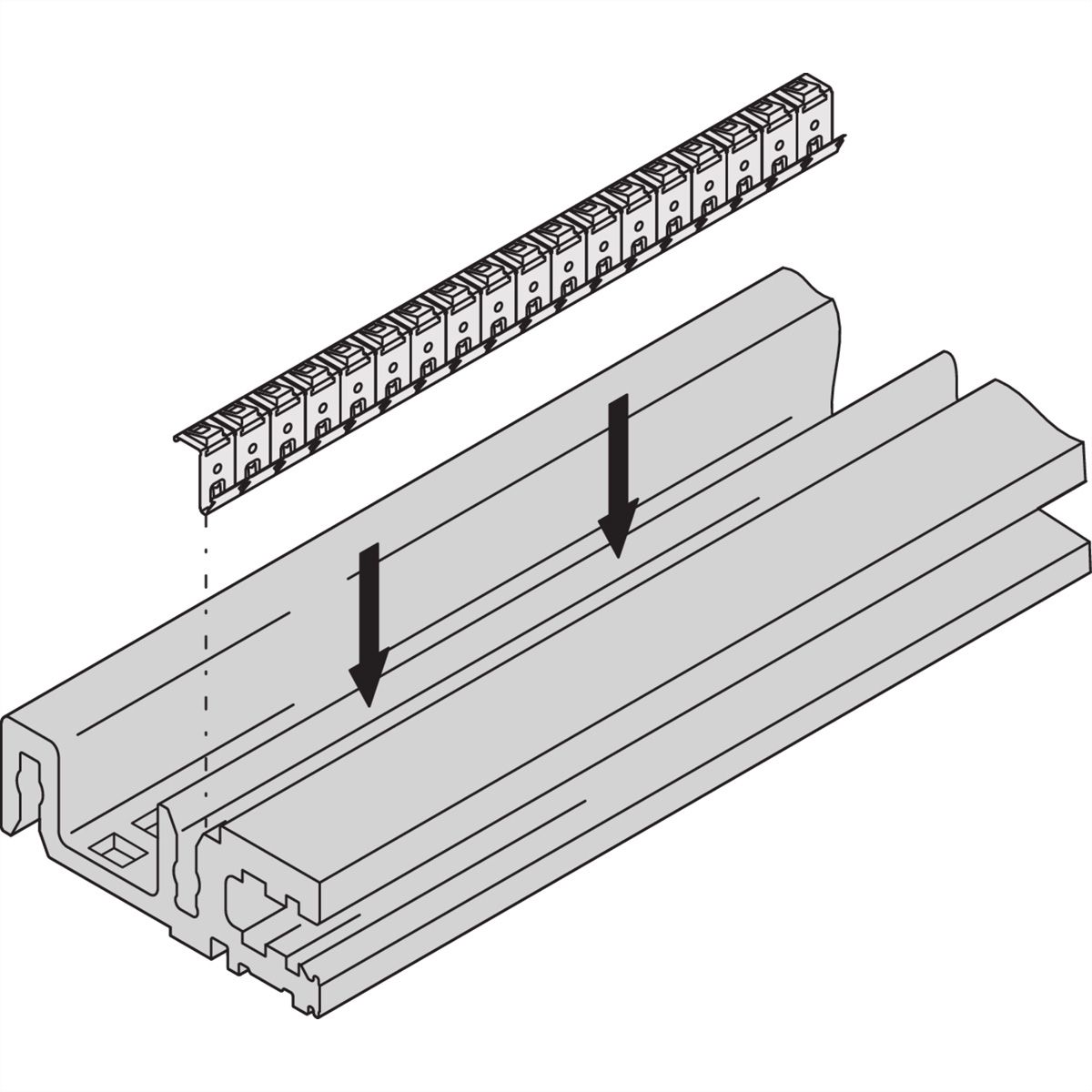 SCHROFF Modulschiene Typ H-VT stabil, mit EMV-Dichtung - MODULSCH. H VT 84TE EMC