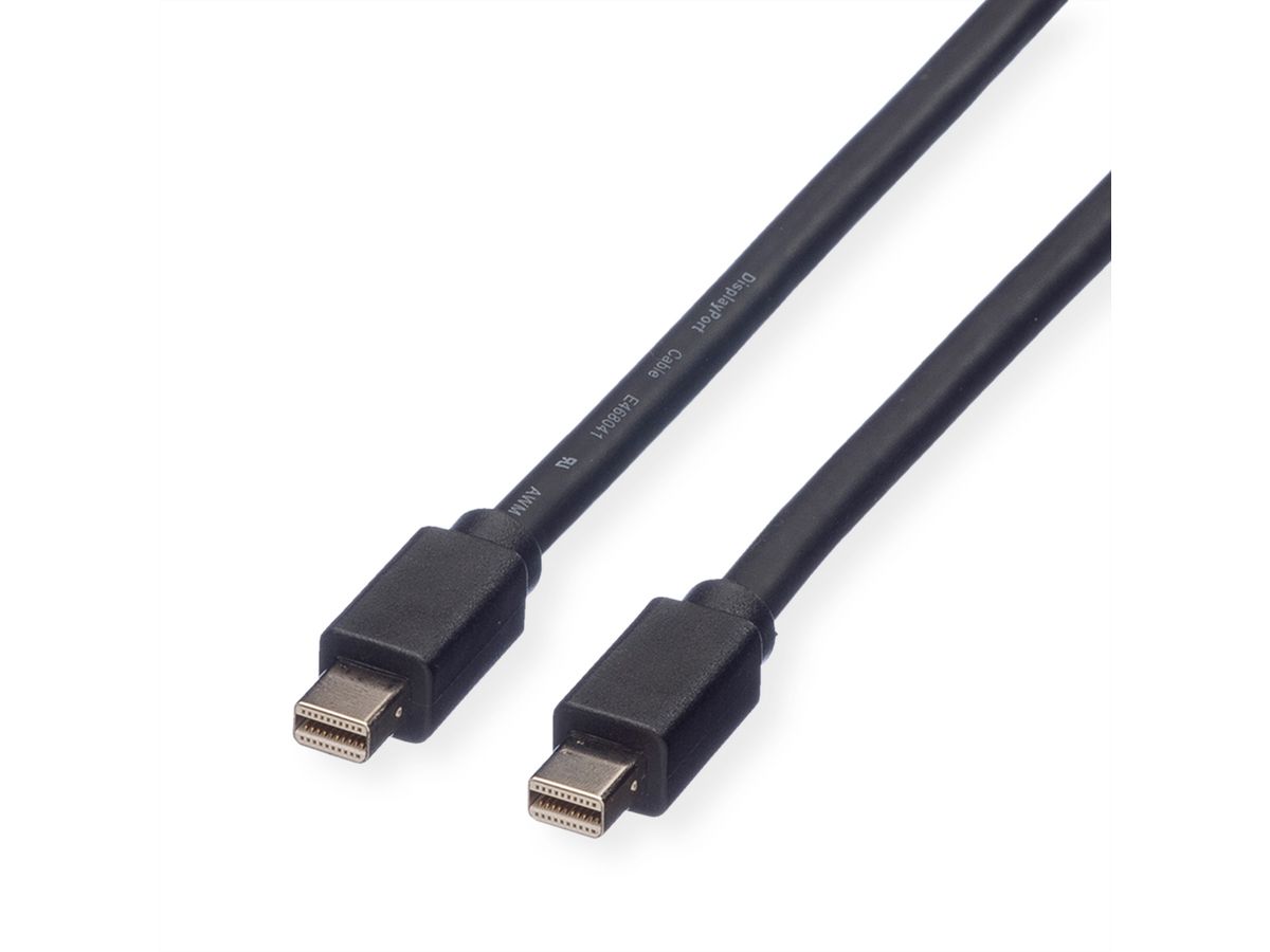 ROLINE DisplayPort Kabel, Mini DP ST - Mini DP ST, schwarz, 2 m