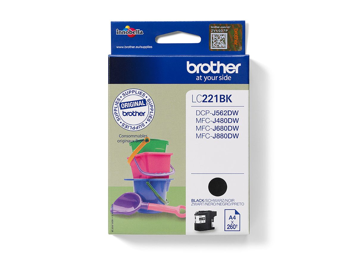 Brother LC221BK Druckerpatrone 1 Stück(e) Original Schwarz