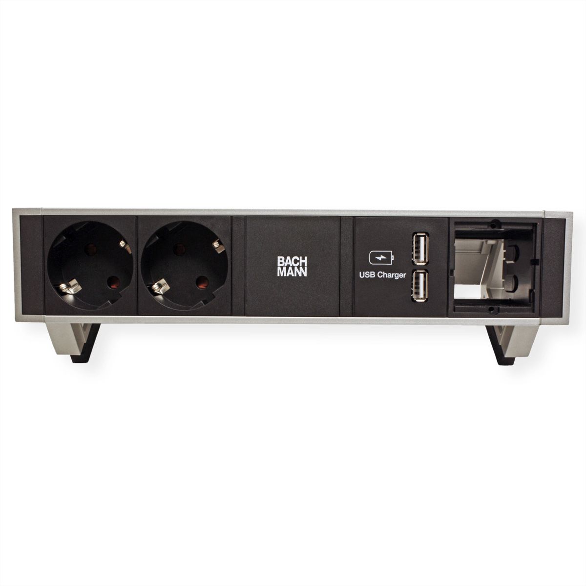 BACHMANN DESK2 2x Schutzkontakt 1x USB-Charger 1x ABD, GST18 Inox
