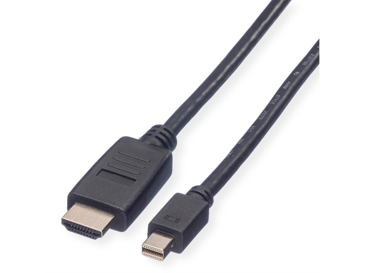 VALUE Mini DisplayPort Kabel, Mini DP-HDTV, ST/ST, schwarz, 3 m