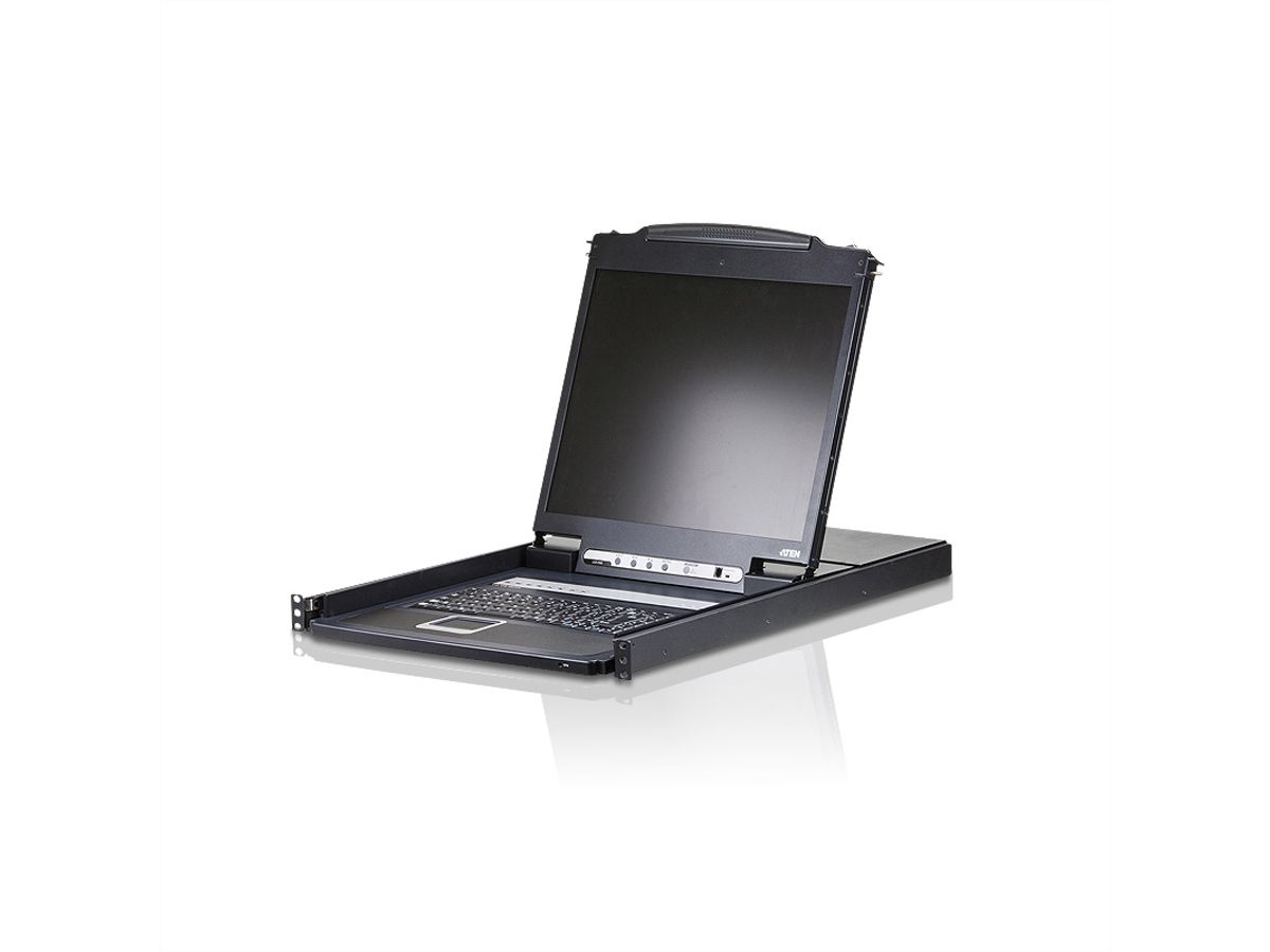 ATEN CL1308N KVM-Switch, 48cm TFT, VGA, PS/2-USB, 8 Port, DE-Layout