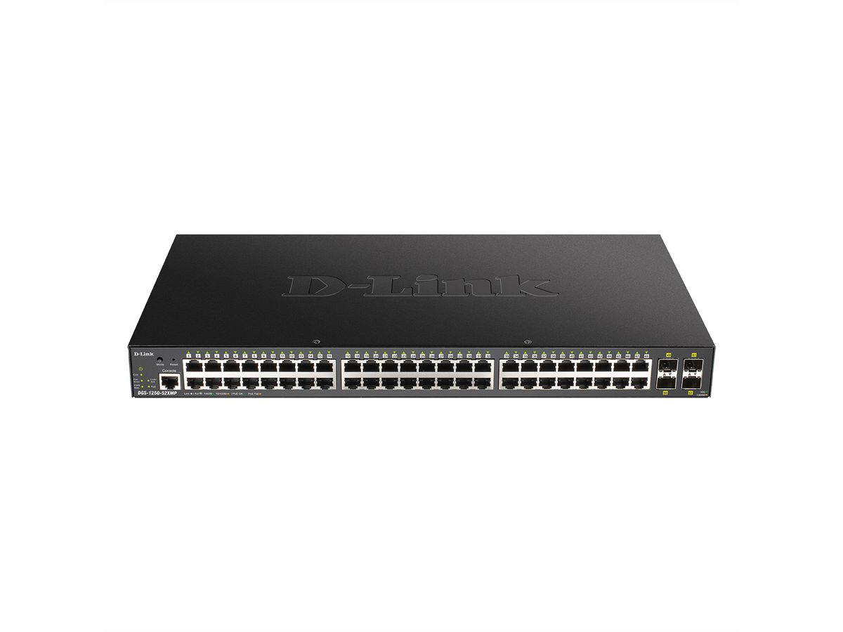 D-Link DGS-1250-52XMP Gigabit Switch PoE 52-Port Smart Managed PoE+ 4x 10G