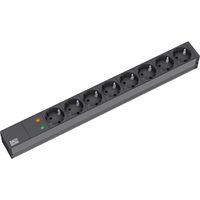 BACHMANN 19" Steckdosenleiste 8-fach mit ÜS ohne Schalter, schwarz