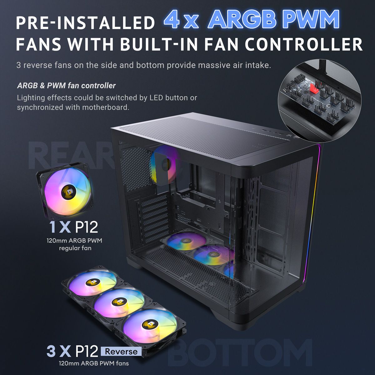ANTEC Constellation C5 Curve ARGB PC Gehäuse Midi Tower ATX, schwarz