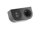 BACHMANN PIX HOLDER DOUBLE, 1x CEE7/3, 1x USB A/C, CEE7/7, schwarz, 2 m