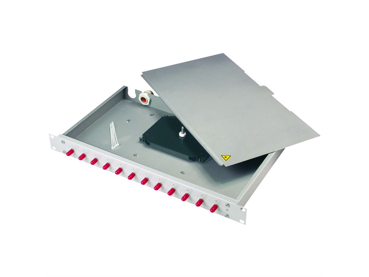 TELEGÄRTNER 19" LWL-RANGIERVERT.BASIS eco, 1 HE, m. 12xSC Duplex Kuppl. Ker./violett