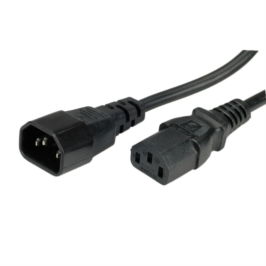 BACHMANN Kaltgeräte-Kabel 2,5m schwarz IEC320 C13-C14, H05VV-F 3G1,0mm, 2,5 m