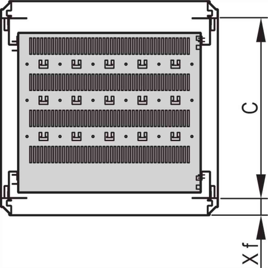 SCHROFF 19''-Fachboden stationär - 19"FACHB.STAT. 740T RAL7035
