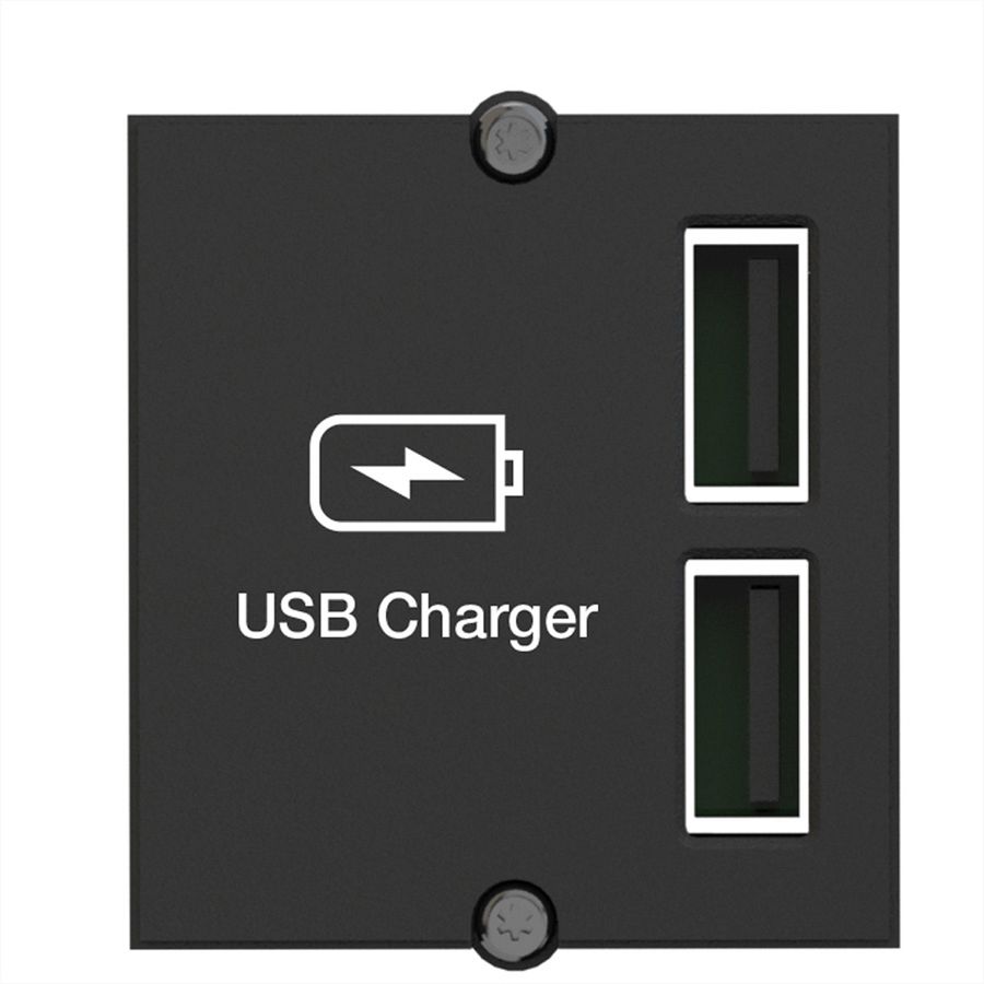 BACHMANN USB A/A 15W Doppelcharger , 2x Typ A 5V/2,4A GST18, schwarz, 0,2 m