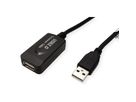 STANDARD USB 2.0 Verlängerung, aktiv, mit Repeater, schwarz, 5 m