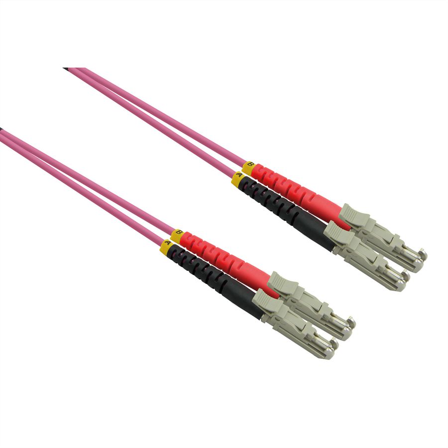 ROLINE LWL-Kabel duplex 50/125µm OM4, LSH/LSH, LSOH, violett, 1 m