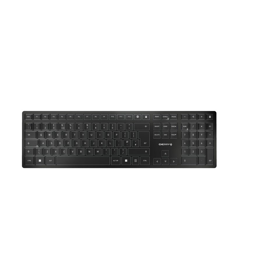 CHERRY KW 9100 SLIM Tastatur Universal RF Wireless + Bluetooth QWERTY UK Englisch Schwarz